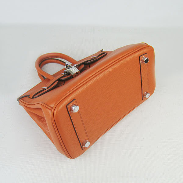 Super A Replica Hermes Togo Leather Birkin 25CM Handbag Orange 6068